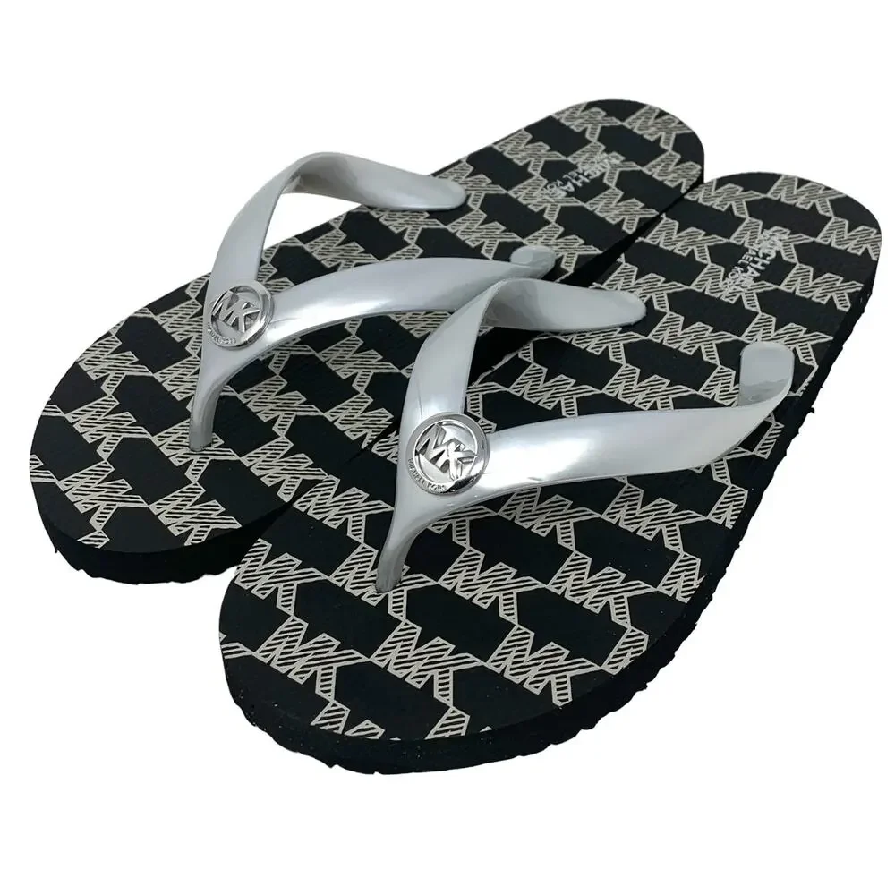 MICHAEL KORS FLIP-FLOP STRIPE EVA BLACK MULTI, 10 (US)